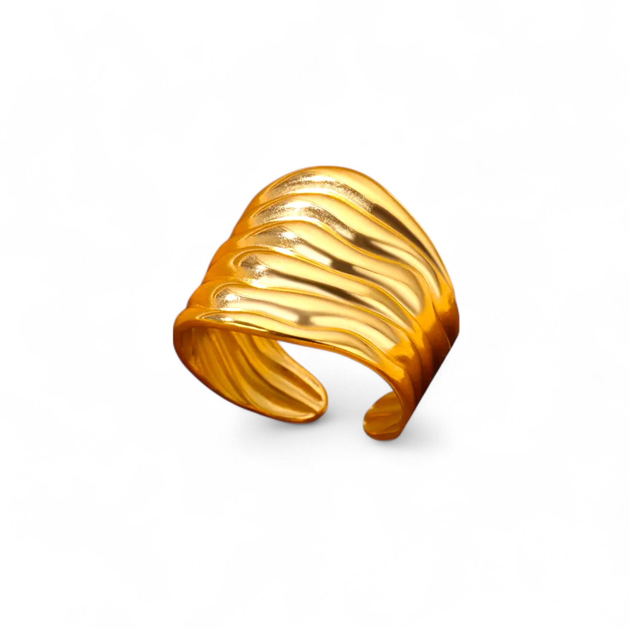 Elegante Wellen-Ring-Sets aus Goldoptik – 4-Varianten