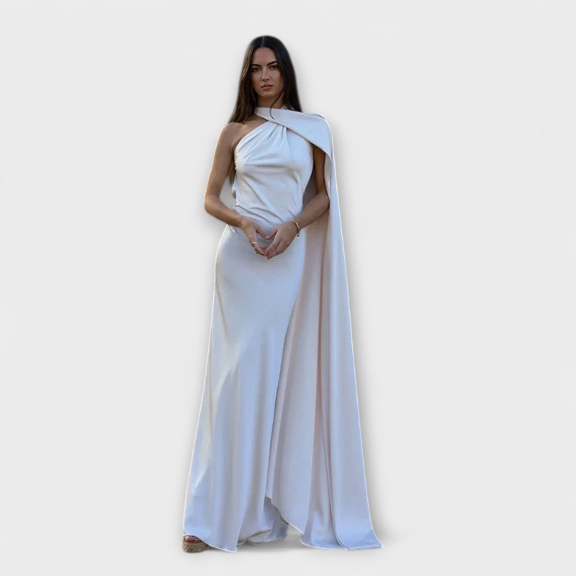 Elya elegantes Kleid mit Schulterträger und satinierter Verarbeitung